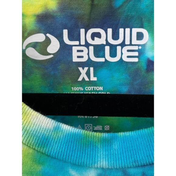 Modern Liquid Blue T-Shirt Blue Tie-Dye Multi-Color Unisex XL - Picture 2 of 4
